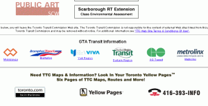 Toronto Transit Commission, old home page, bottom